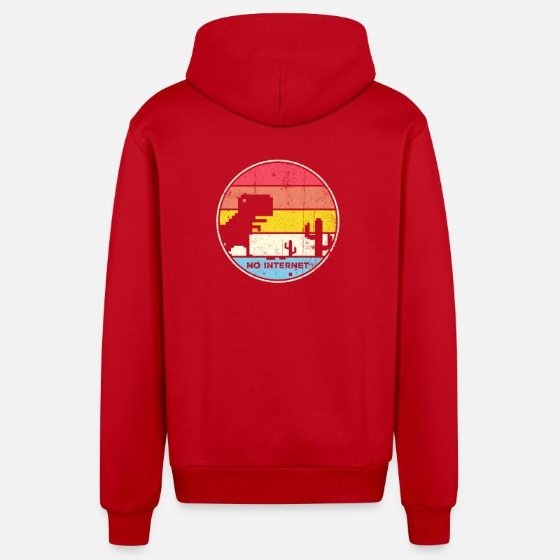 Desert Sunset Pixel Silhouette - Veste à capuche bio décontractée fabriquée en UE - rouge