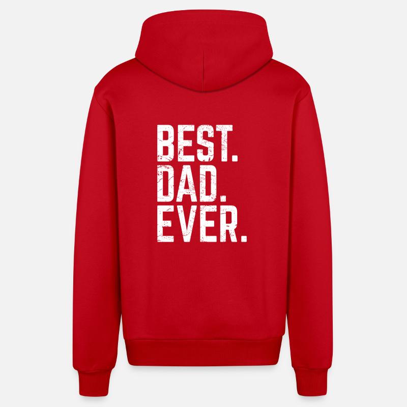 Best Dad Ever - Organic Relaxed Kapuzenjacke Made in EU - Rot