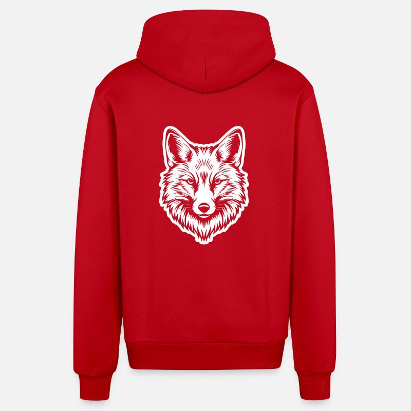 Renards Renards - Veste à capuche bio décontractée fabriquée en UE - rouge