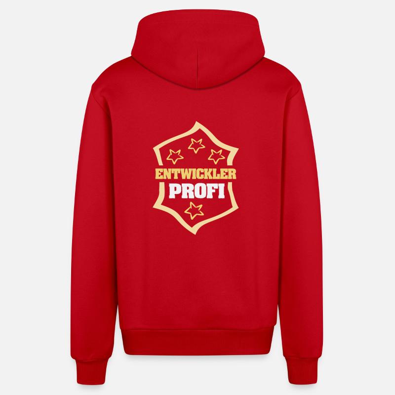 Occupation Developer - Organic Relaxed Hooded Jacket Made in EU - red