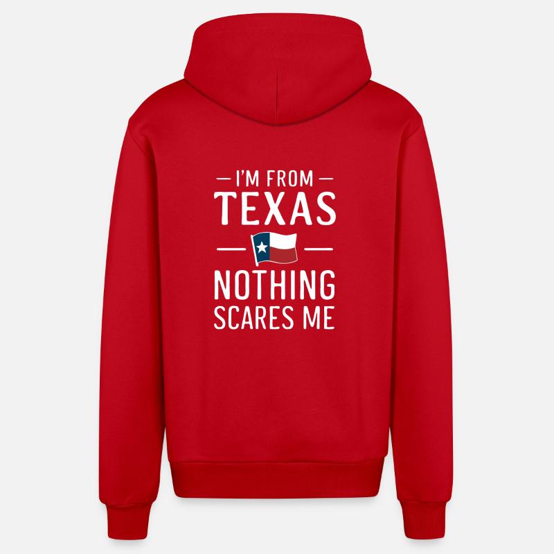 État du Texas Texans Texas - Veste à capuche bio décontractée fabriquée en UE - rouge
