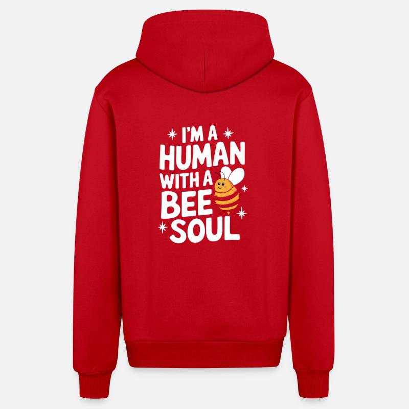 abeille abeille apicultrice abeille abeille - Veste à capuche bio décontractée fabriquée en UE - rouge
