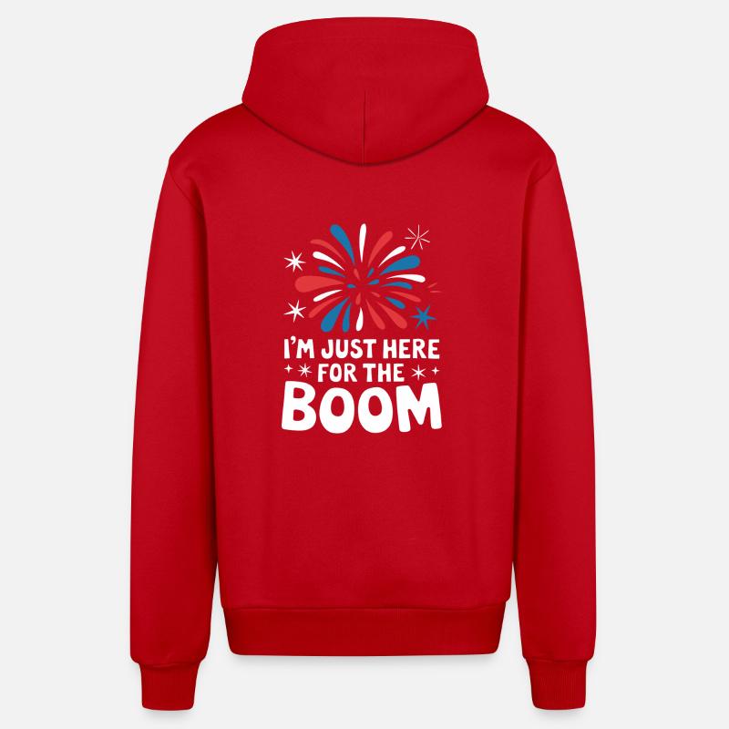 Pyrotechnie Feux d’artifice Pyrotechnie - Veste à capuche bio décontractée fabriquée en UE - rouge