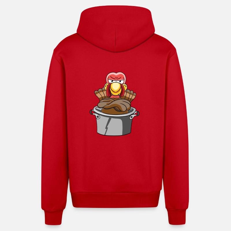 Dinde, dinde, volaille - Veste à capuche bio décontractée fabriquée en UE - rouge