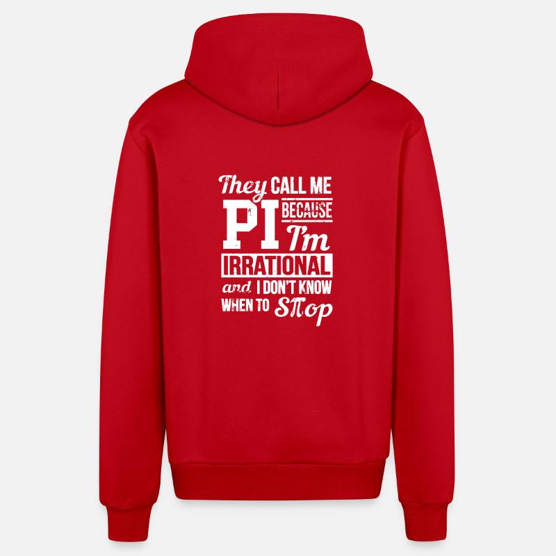 T-shirt Pi Day - Veste à capuche bio décontractée fabriquée en UE - rouge