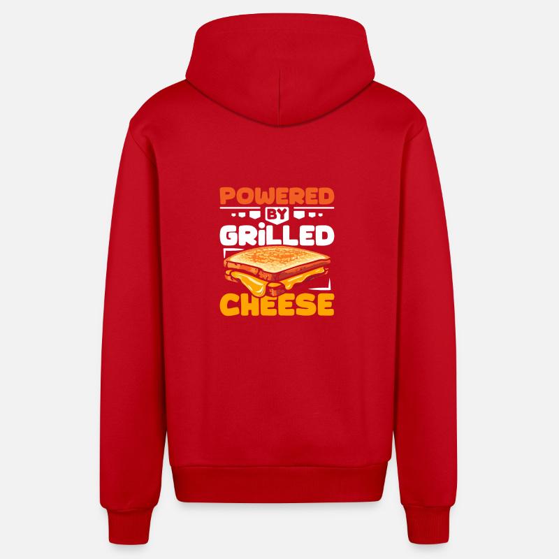 Propulsé par Grilled cheese - Veste à capuche bio décontractée fabriquée en UE - rouge