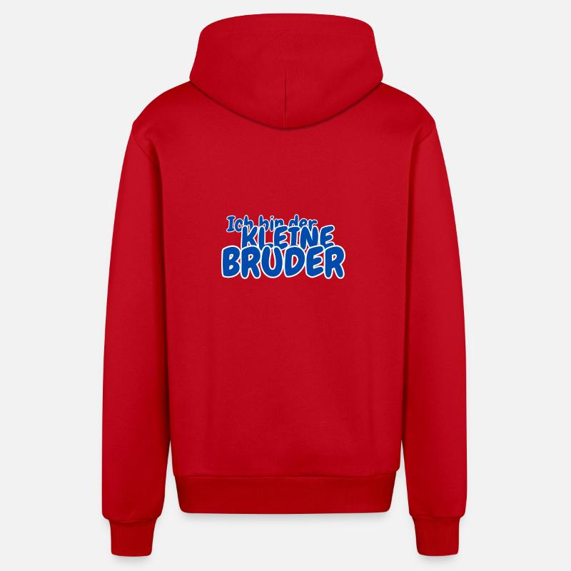 Je suis le petit frère - Veste à capuche bio décontractée fabriquée en UE - rouge