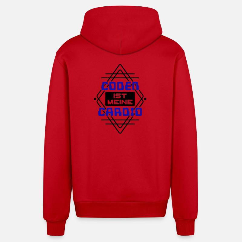 Softwareentwickler Developer Cooler Spruch Coden - Organic Relaxed Kapuzenjacke Made in EU - Rot