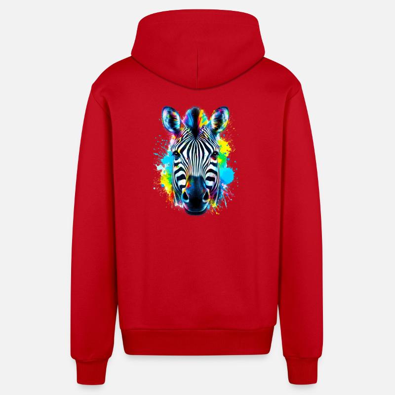 Zebra - Organic Relaxed Hooded Jacket Made in EU - red