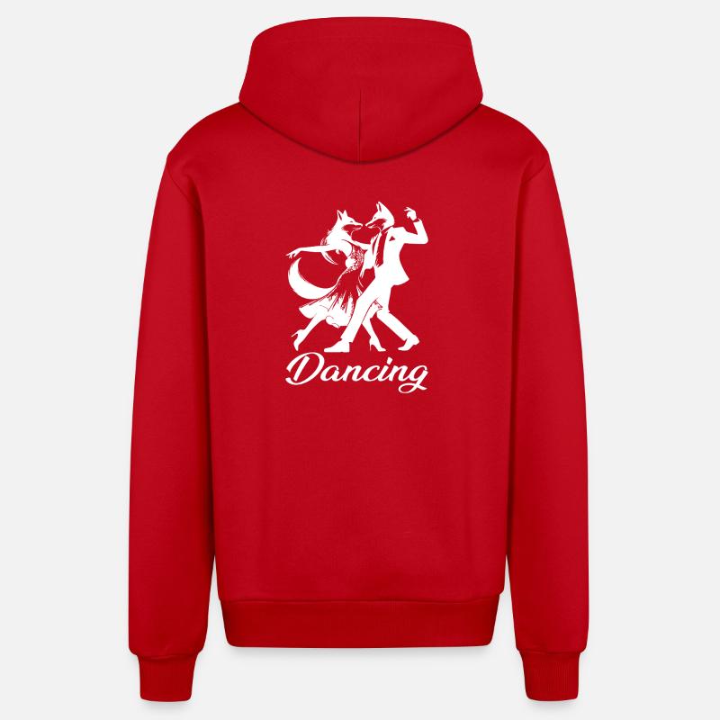 Tango Foxes Design – Danse - Veste à capuche bio décontractée fabriquée en UE - rouge