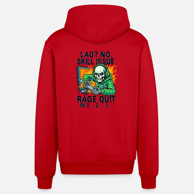 Était? Non, question de compétence. - Veste à capuche bio décontractée fabriquée en UE - rouge