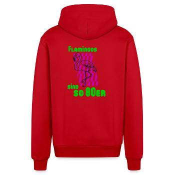 Flamingos 80er - Organic Relaxed Kapuzenjacke Made in EU - Rot - Hinten