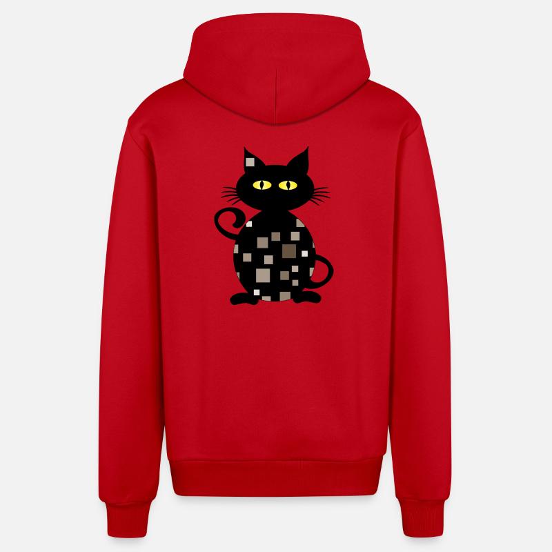 chat - Veste à capuche bio décontractée fabriquée en UE - rouge