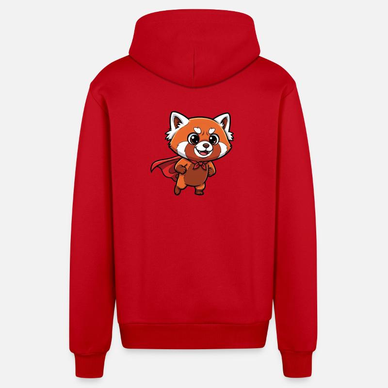 Conception de chaton de super-héros - Veste à capuche bio décontractée fabriquée en UE - rouge