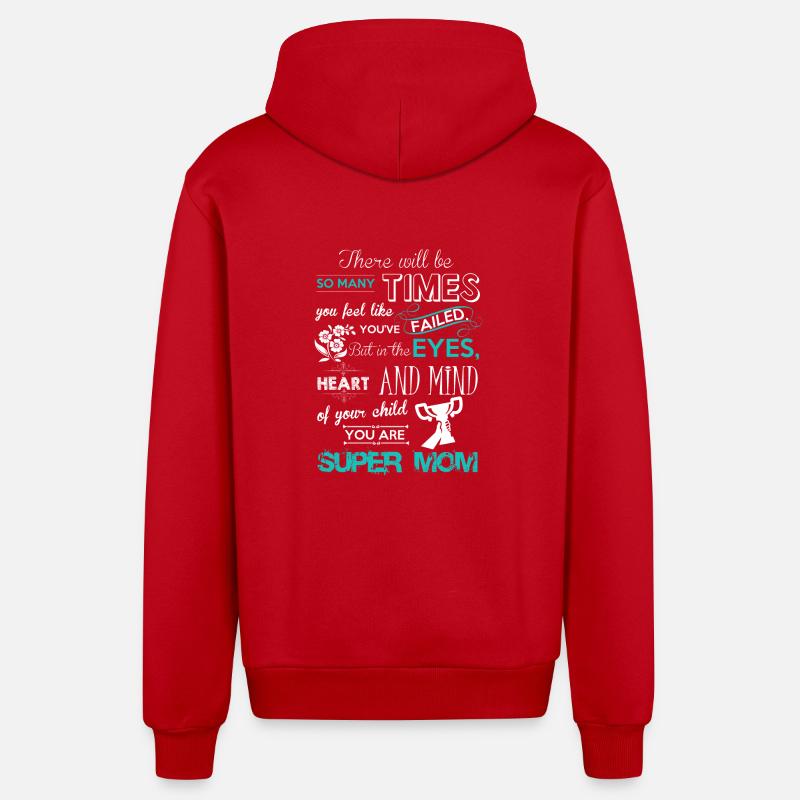 Super Mutter Design - Organic Relaxed Kapuzenjacke Made in EU - Rot