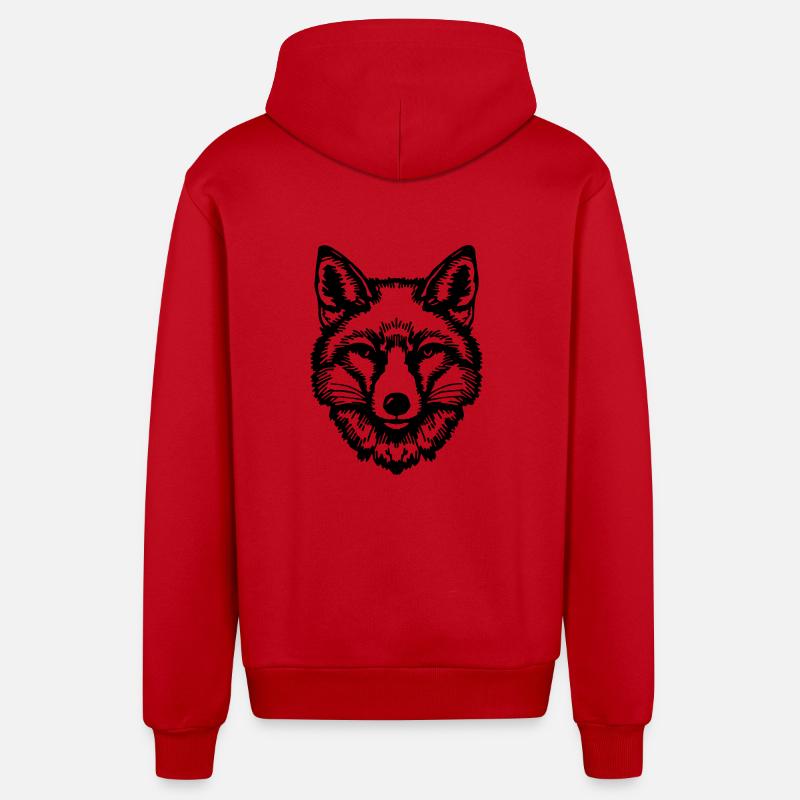 Fox Foxes - Organic Relaxed Hooded Jacket Made in EU - red