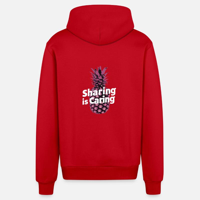 Ananas Fruit tropical hawaïen - Veste à capuche bio décontractée fabriquée en UE - rouge