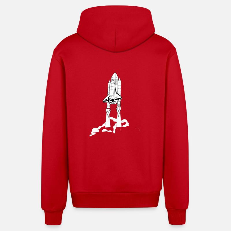 fusée - Veste à capuche bio décontractée fabriquée en UE - rouge