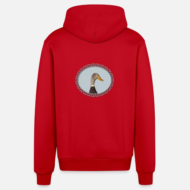 Cour dans le cadre - Veste à capuche bio décontractée fabriquée en UE - rouge