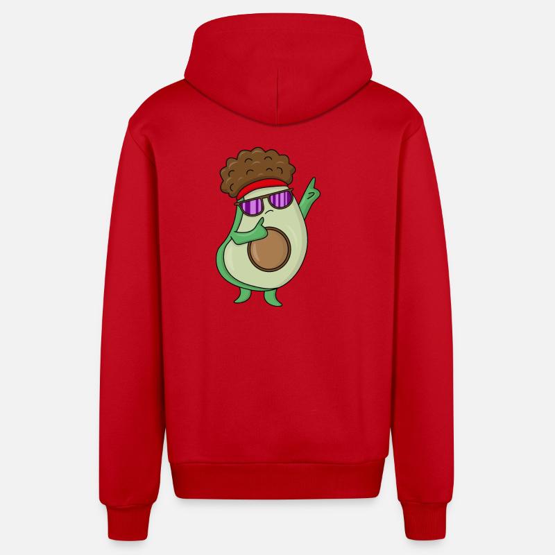 Cool Avacado Dance - Organic Relaxed Hooded Jacket Made in EU - red