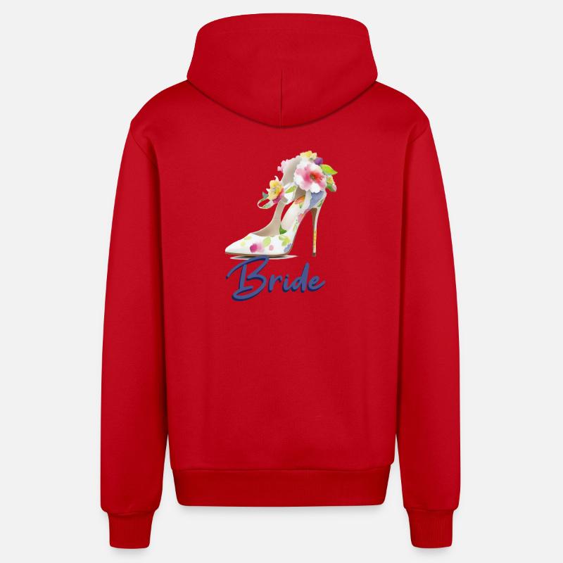 Construit - Veste à capuche bio décontractée fabriquée en UE - rouge