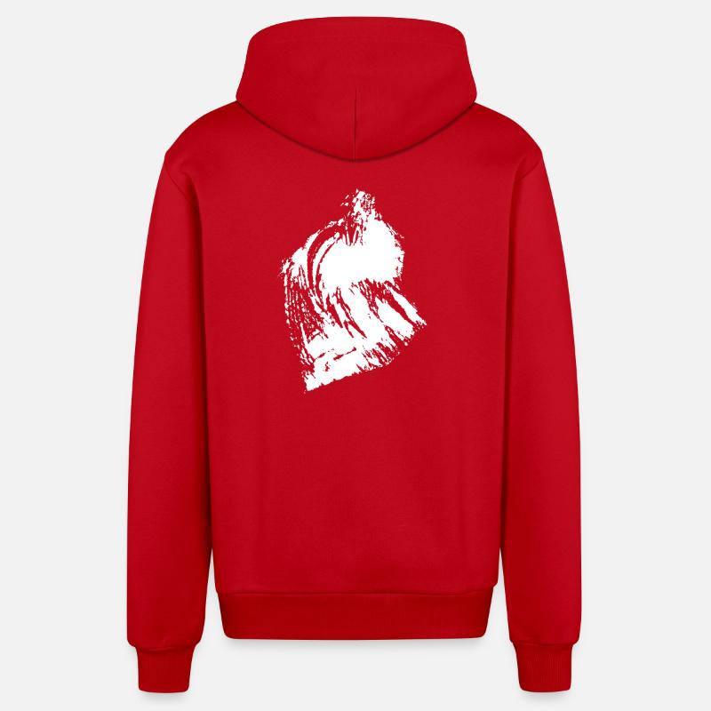Mural Mountains - Organic Relaxed Kapuzenjacke Made in EU - Rot