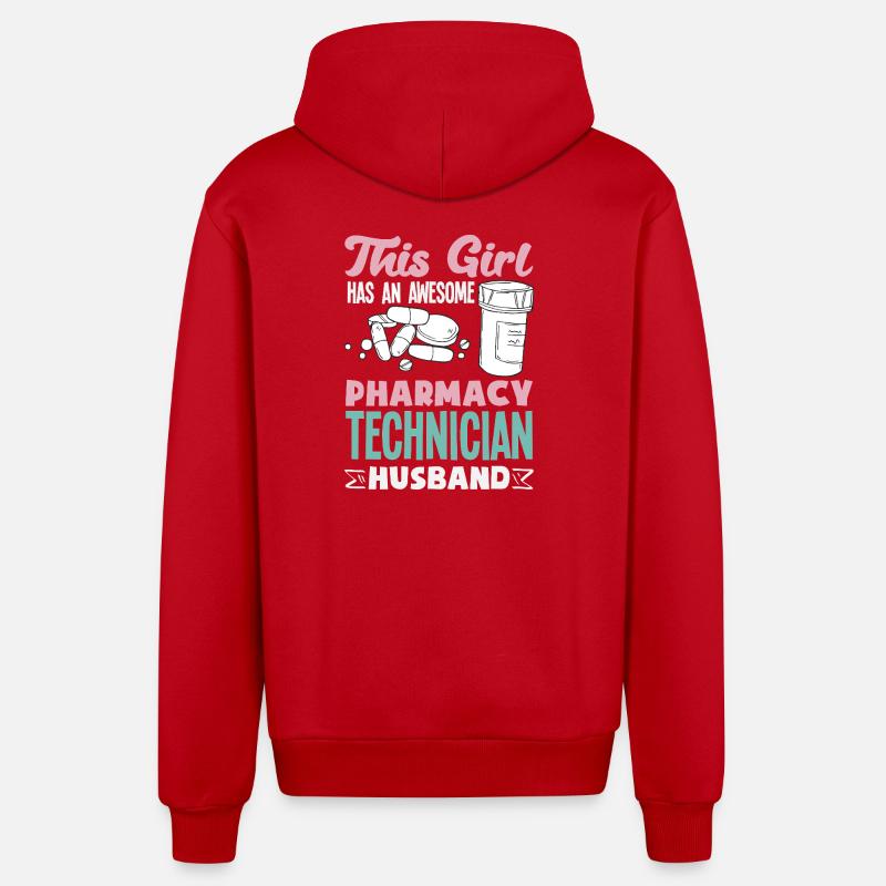 Pharmacist Pharmaceutical Technical - Organic Relaxed Hooded Jacket Made in EU - red