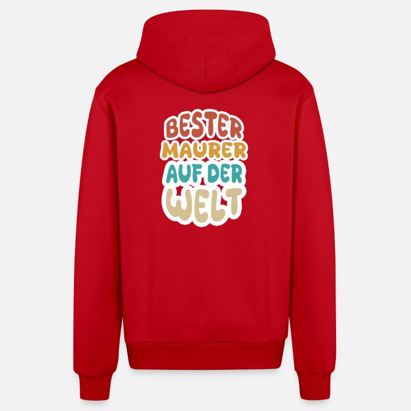 Nomination comme maçon - Veste à capuche bio décontractée fabriquée en UE - rouge