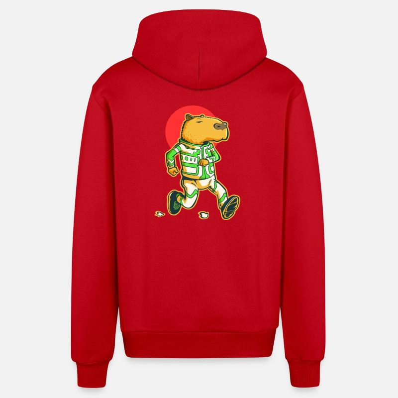 Capybara runner - Veste à capuche bio décontractée fabriquée en UE - rouge