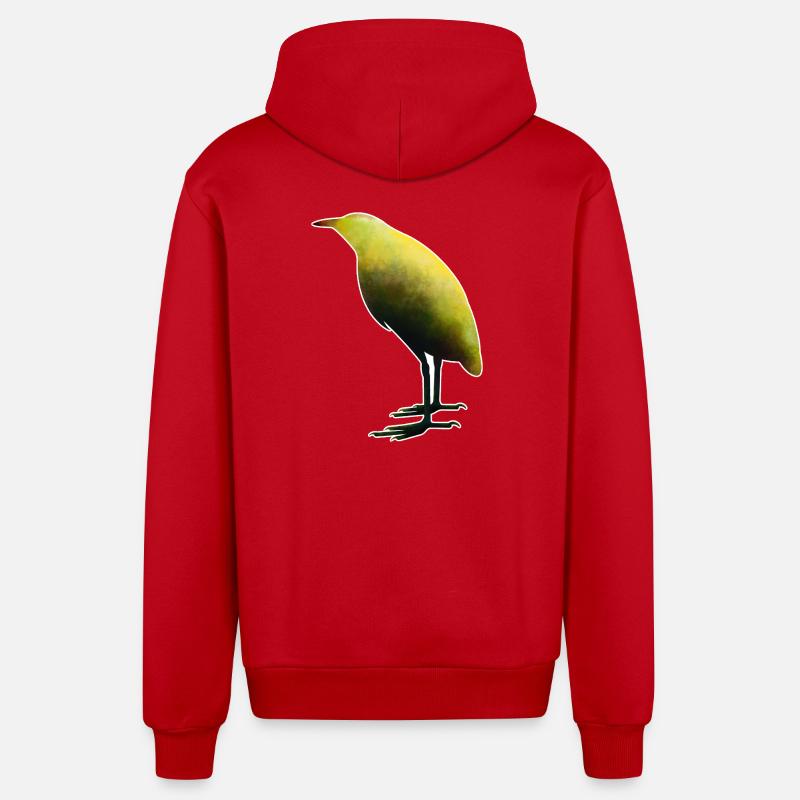 Bittern.1 - Veste à capuche bio décontractée fabriquée en UE - rouge