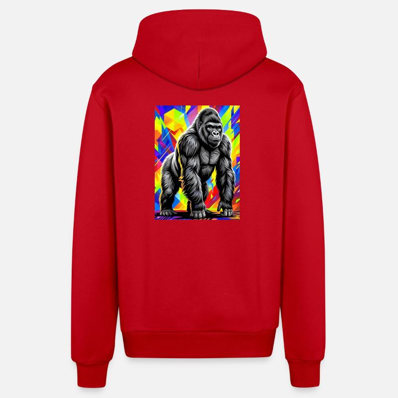 Gorilla - Organic Relaxed Kapuzenjacke Made in EU - Rot