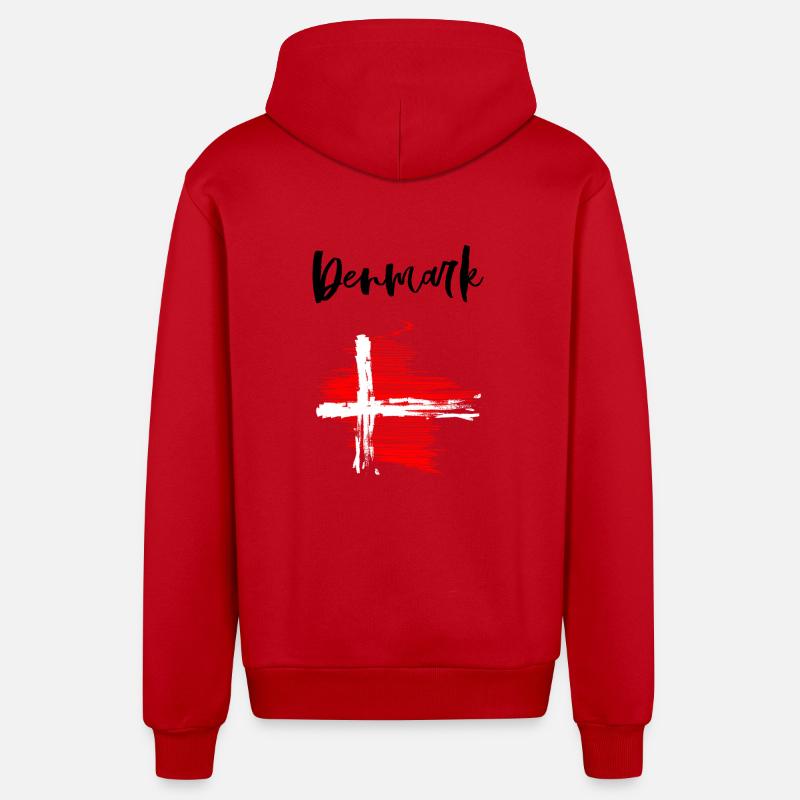 Denmark - Danemark - Fanhirt - Veste à capuche bio décontractée fabriquée en UE - rouge
