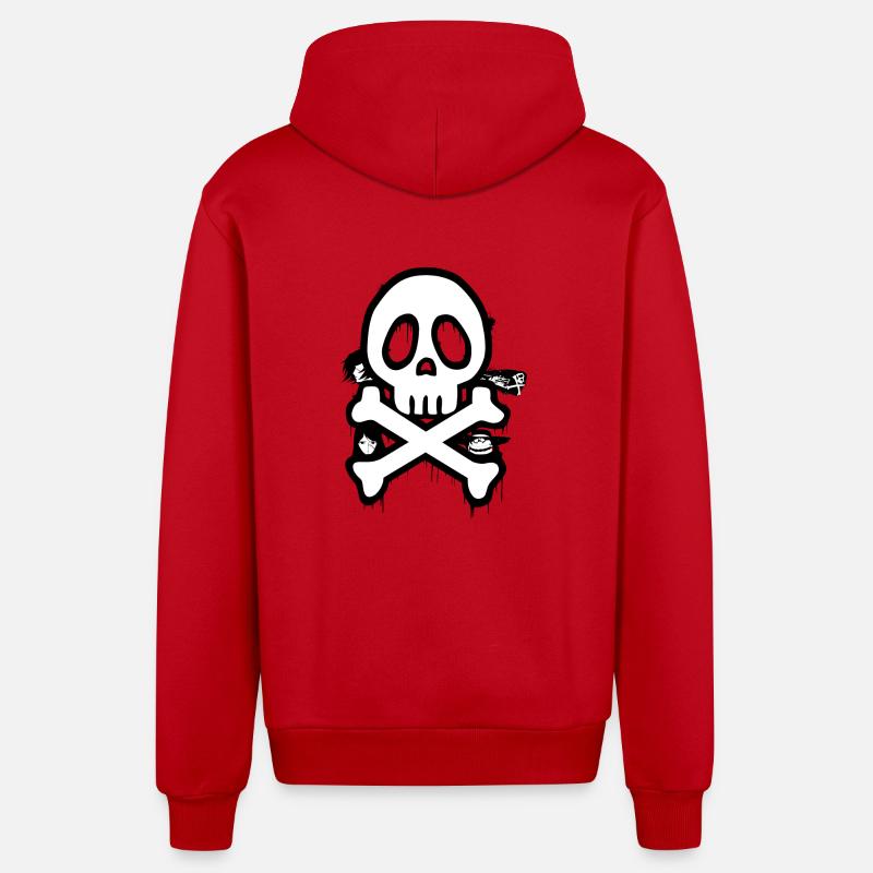 Albator - Veste à capuche bio décontractée fabriquée en UE - rouge