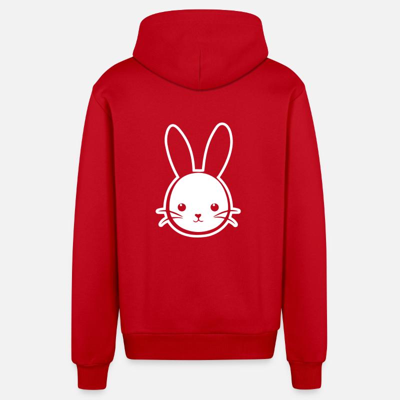 Lapin Lapin - Veste à capuche bio décontractée fabriquée en UE - rouge