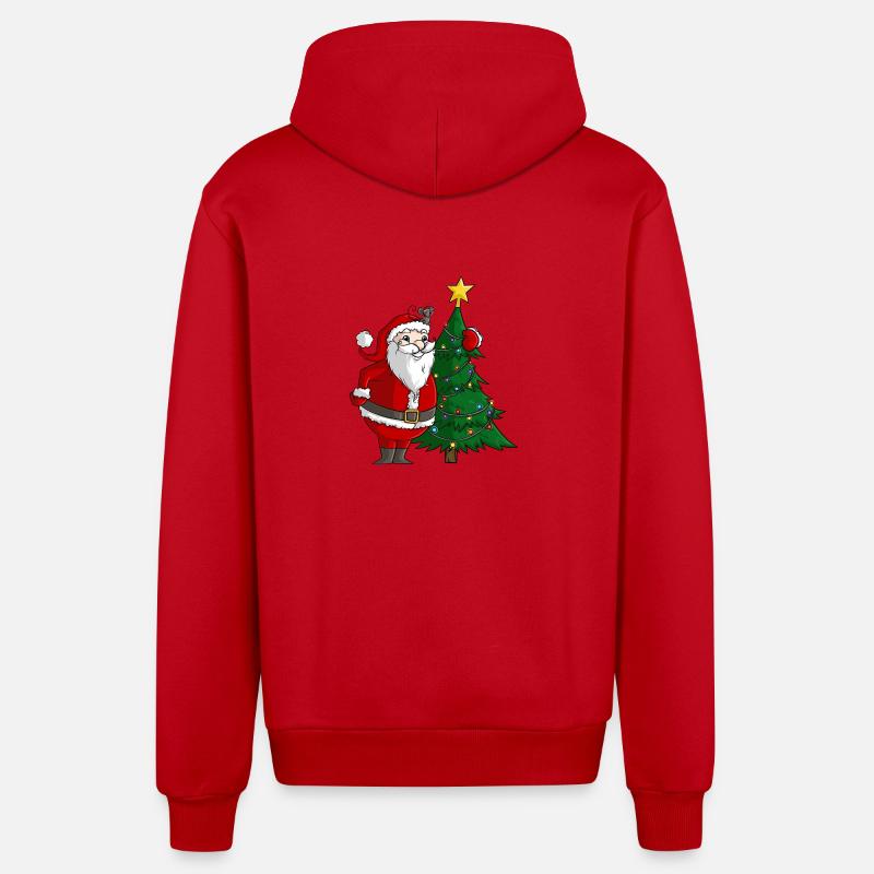 bande dessinée mignonne Père Noël - Veste à capuche bio décontractée fabriquée en UE - rouge