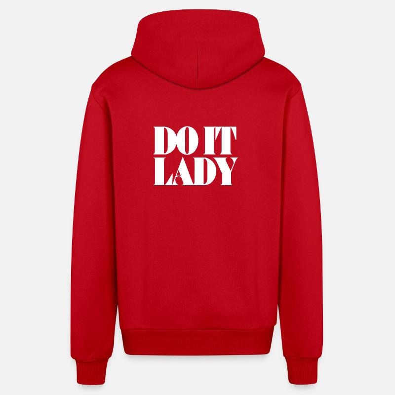 Faites-le Dame - Blanc - Veste à capuche bio décontractée fabriquée en UE - rouge