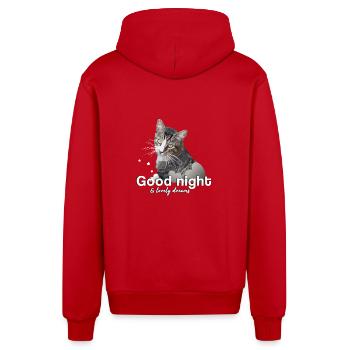 Schlafshirt gute Nacht good night - Organic Relaxed Kapuzenjacke Made in EU - Rot - Hinten