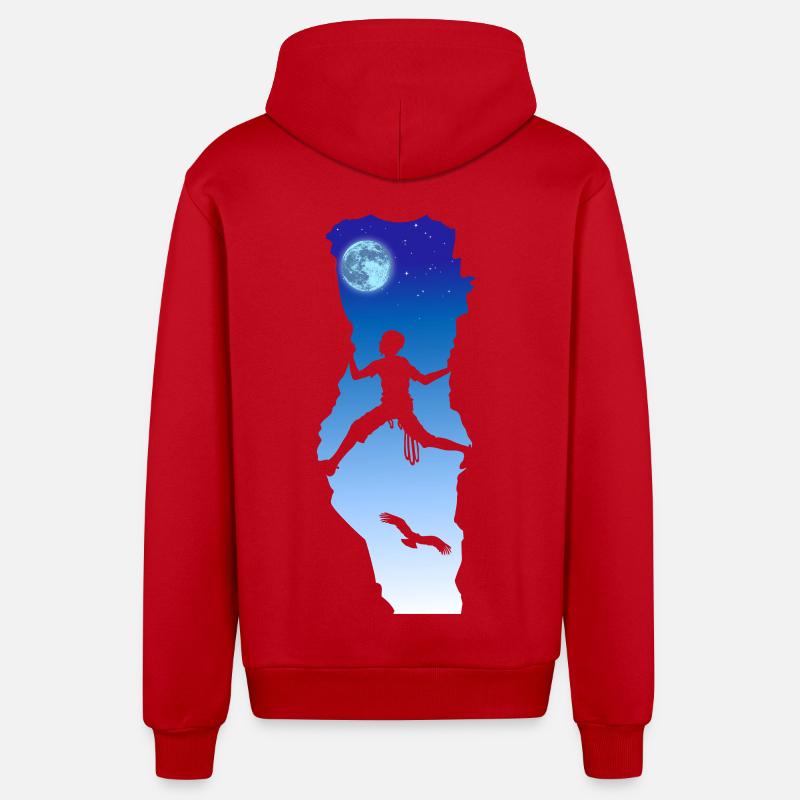 Montée de nuit - Veste à capuche bio décontractée fabriquée en UE - rouge