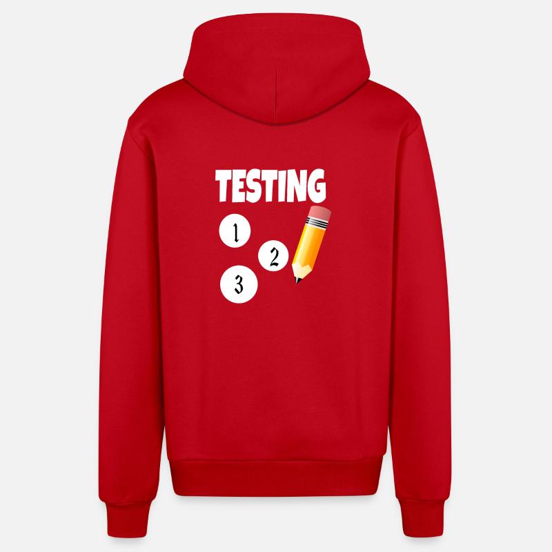Test 123 avec un crayon - Veste à capuche bio décontractée fabriquée en UE - rouge