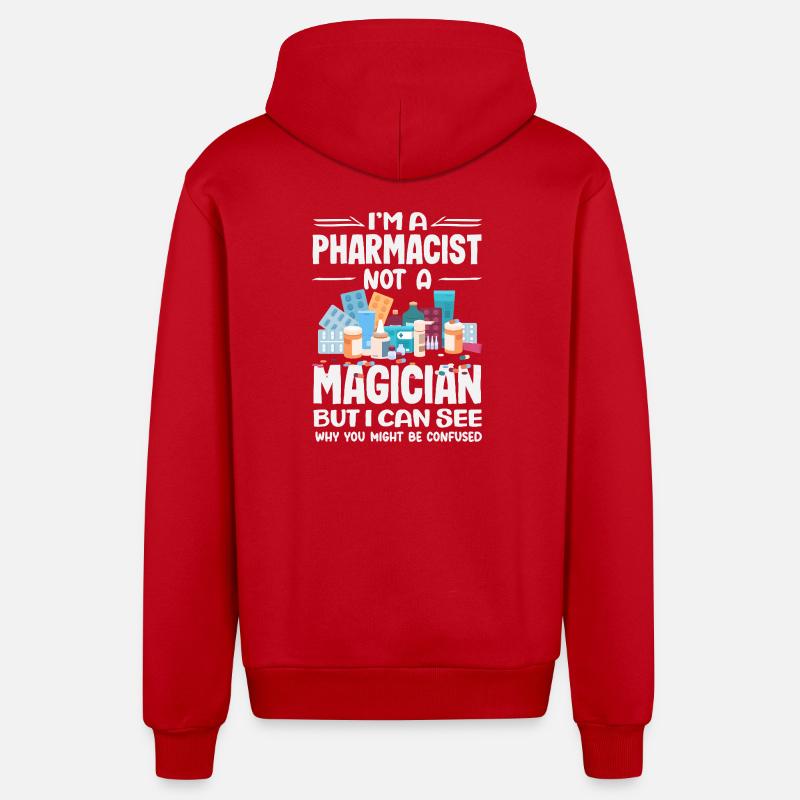 Pharmacien Technicien Pharmaceutique - Veste à capuche bio décontractée fabriquée en UE - rouge