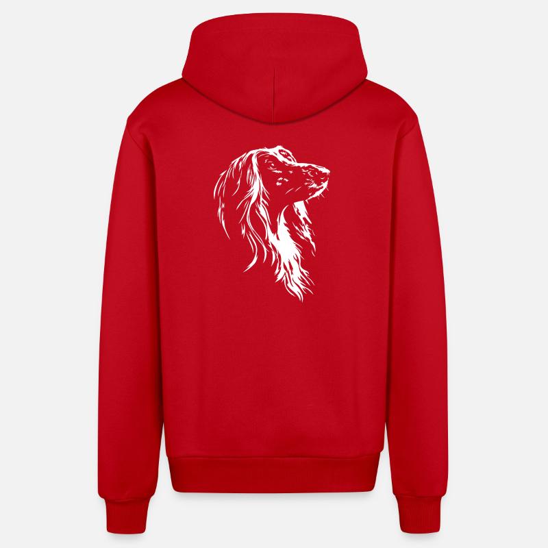 Chiens silhouette de lévriers afghans Wilsigns - Veste à capuche bio décontractée fabriquée en UE - rouge
