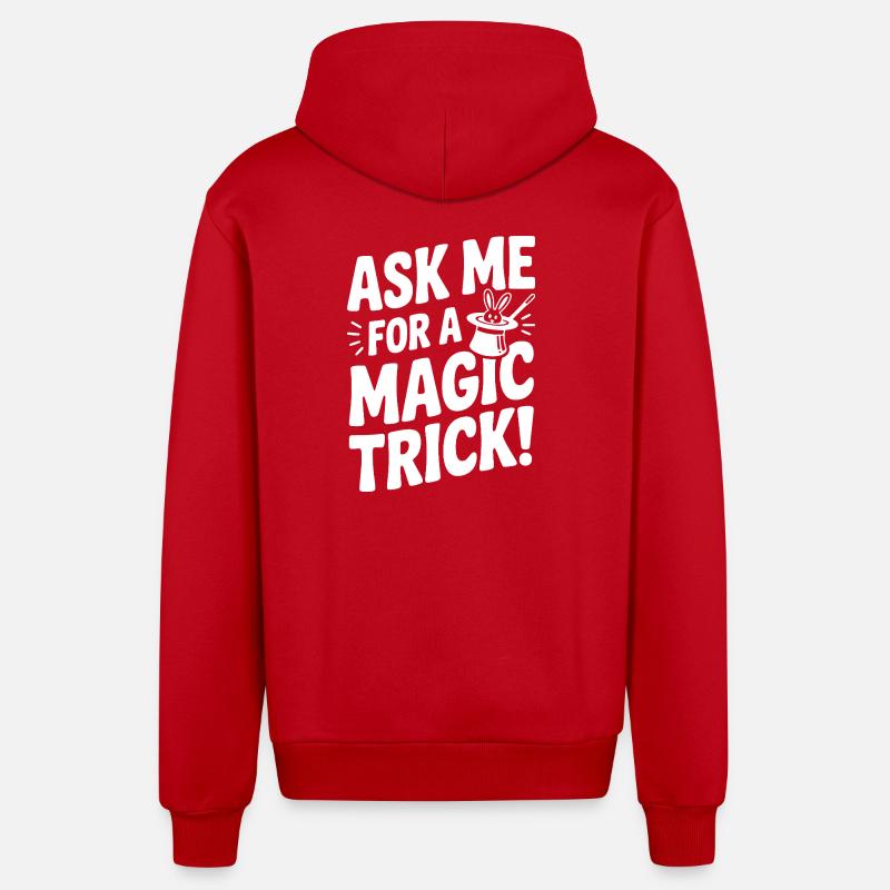 Demande-moi un tour de magie ! - Veste à capuche bio décontractée fabriquée en UE - rouge