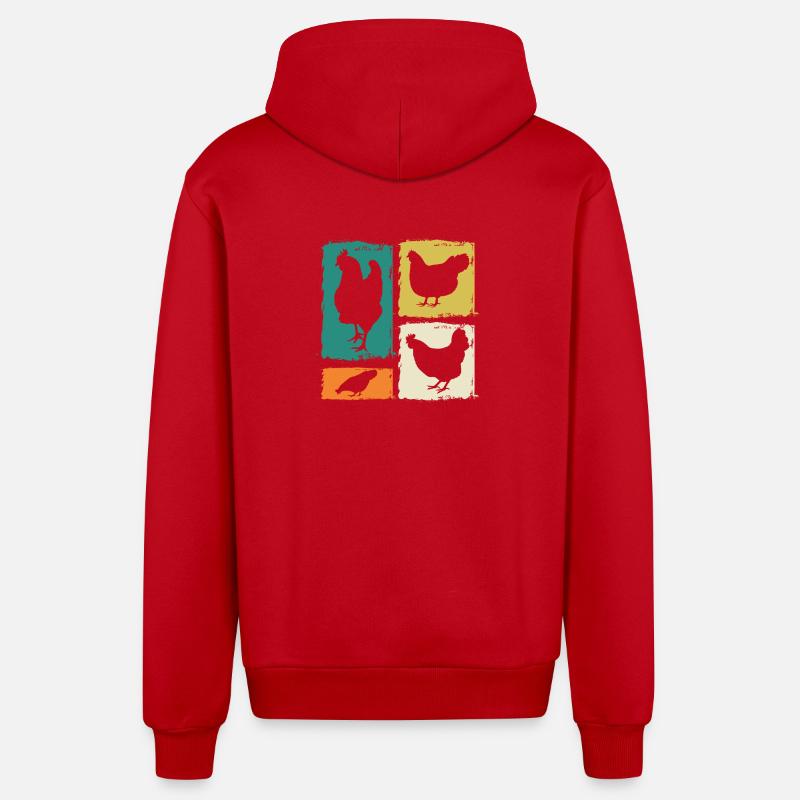 Poules Poule - Veste à capuche bio décontractée fabriquée en UE - rouge