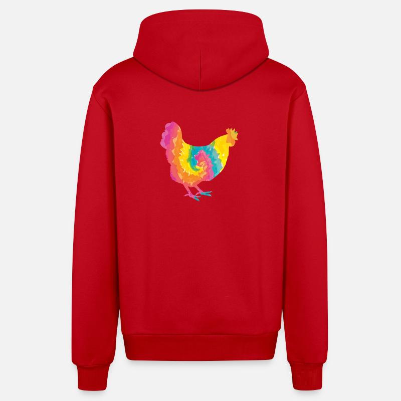 Poules Poule - Veste à capuche bio décontractée fabriquée en UE - rouge