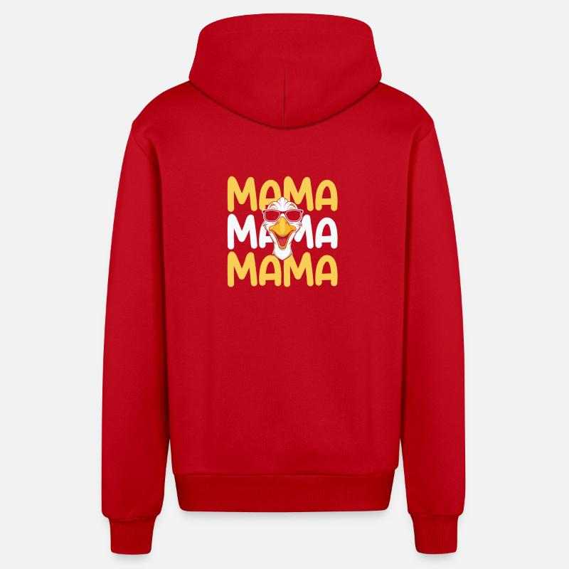 Maman Mère Oie - Veste à capuche bio décontractée fabriquée en UE - rouge