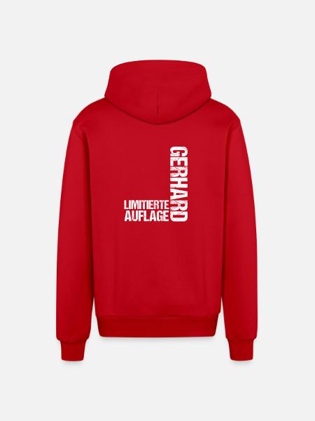 Gerhard - Organic Relaxed Hooded Jacket Made in EU - red