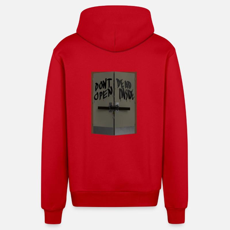 Don't open dead inside - Veste à capuche bio décontractée fabriquée en UE - rouge