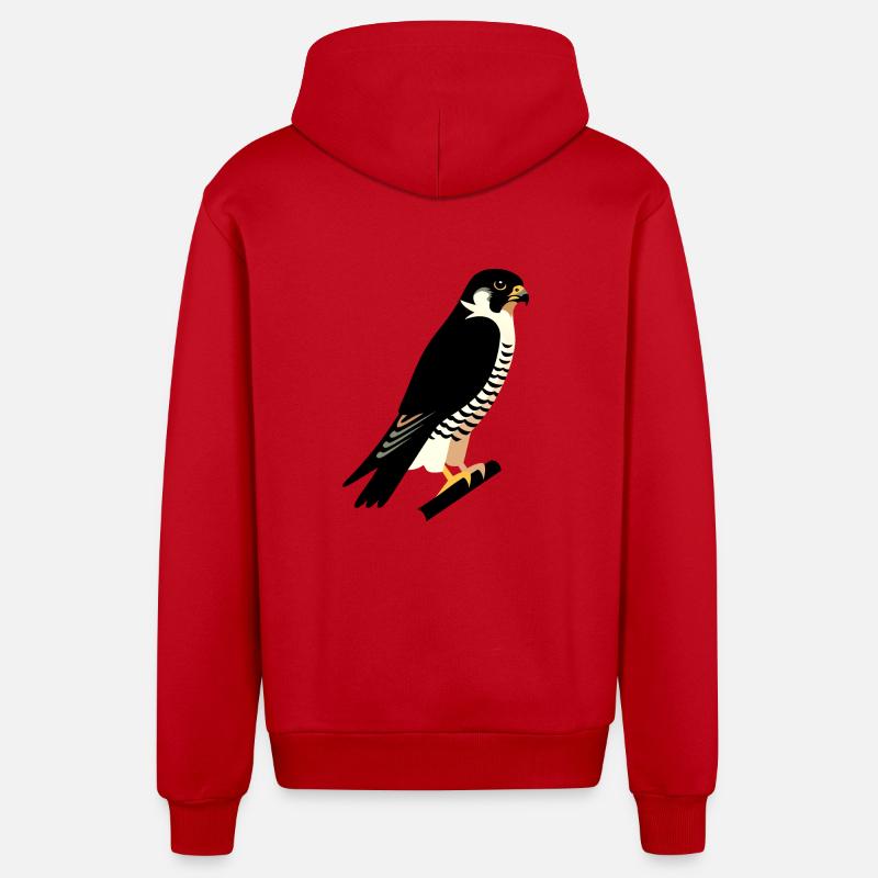 Faucon pèlerin - Veste à capuche bio décontractée fabriquée en UE - rouge