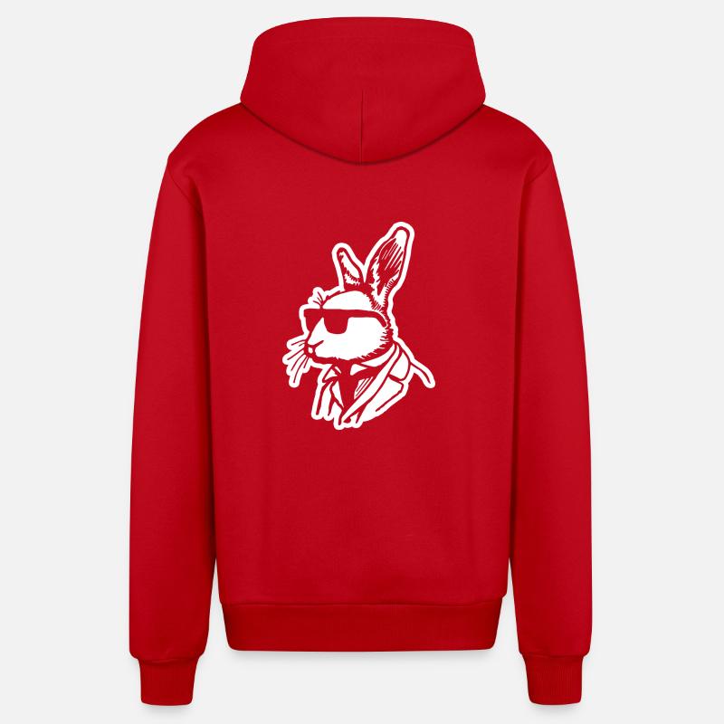 Lapin Lapin - Veste à capuche bio décontractée fabriquée en UE - rouge