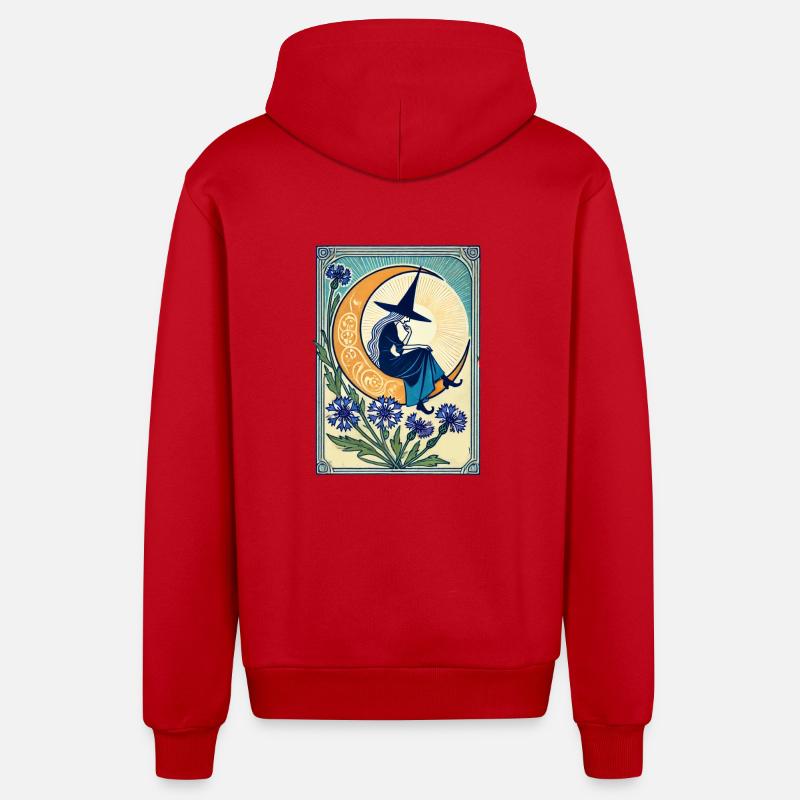 Sorcière bleue - Veste à capuche bio décontractée fabriquée en UE - rouge